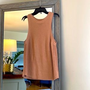 a new day, size L, sleeveless knit camel colored tank, thicker fabric, perfect!!